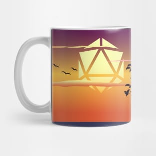 Sunset by the Lake D20 Dice Sun Tabletop RPG Maps and Landscapes Mug